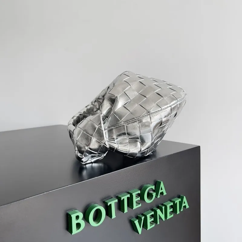 Bottega Veneta Silver Mini Top Handle Bag - Image 5