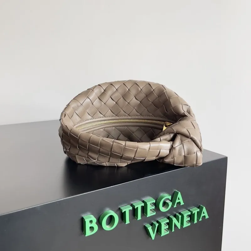 Bottega Veneta Taupe Woven Top Handle Bag - Image 3