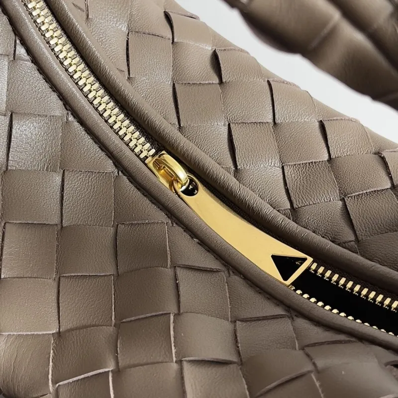 Bottega Veneta Taupe Woven Top Handle Bag - Image 6