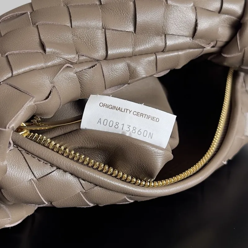 Bottega Veneta Taupe Woven Top Handle Bag - Image 8