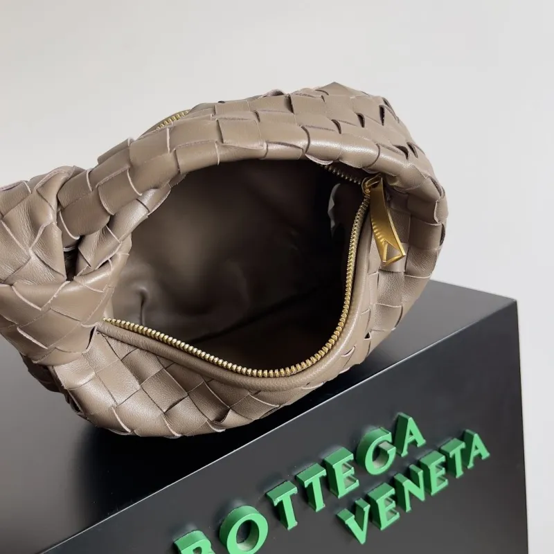 Bottega Veneta Taupe Woven Top Handle Bag - Image 9