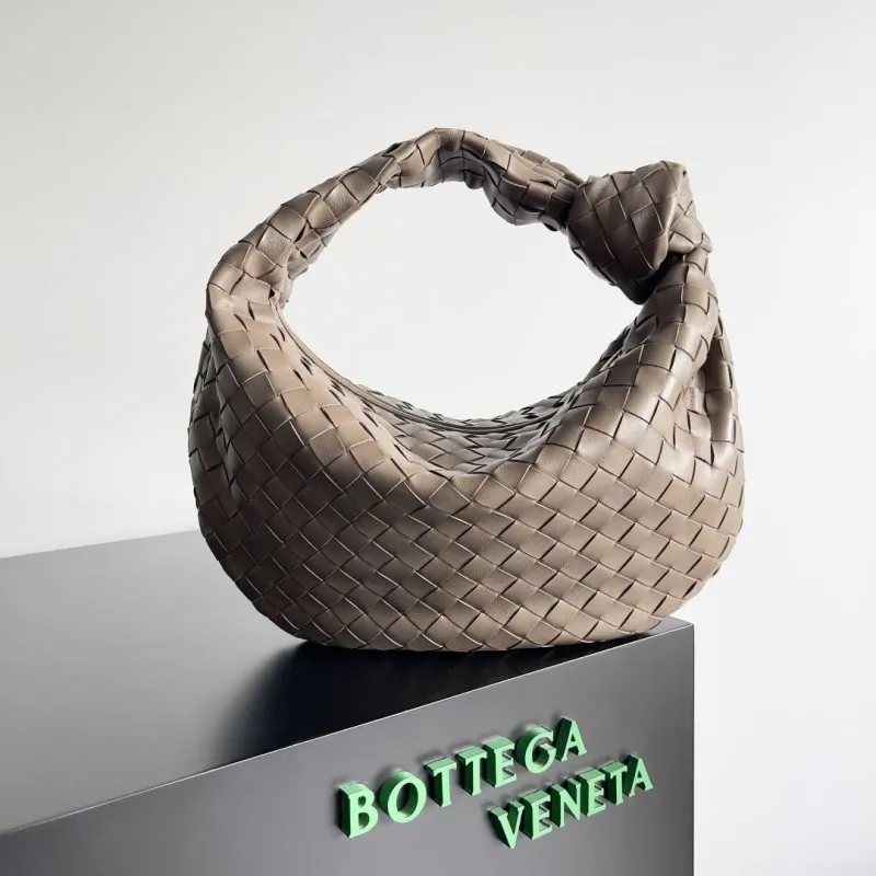 Bottega Veneta Taupe Woven Top Handle Bag 172