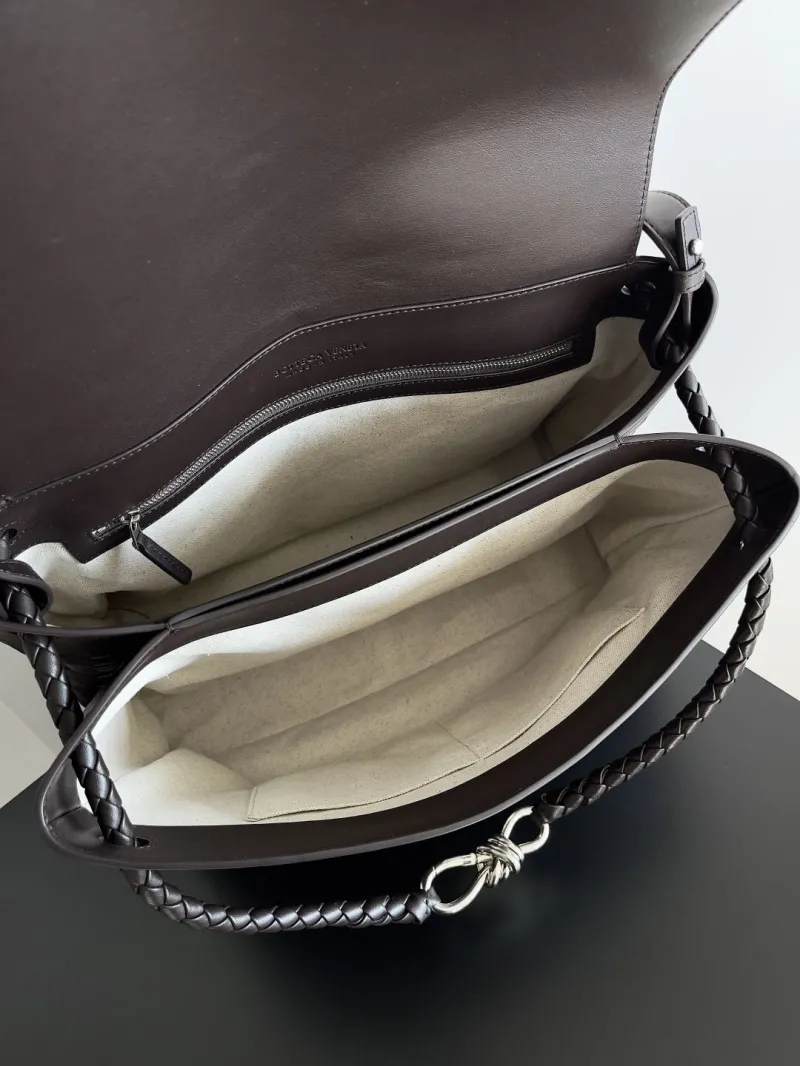 Bottega Veneta Dark Brown Intrecciato Top Handle Shoulder Bag 174 - Image 9