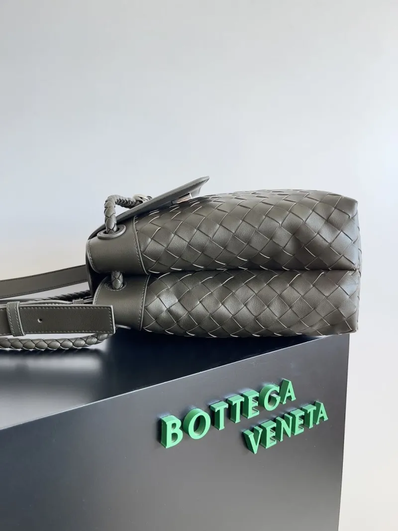 Alternative view of Bottega Veneta Gray Intrecciato Leather Shoulder Bag