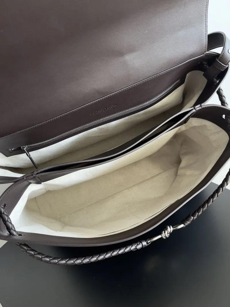 Bottega Veneta Dark Brown Intrecciato Leather Top Handle Shoulder Bag - Image 9