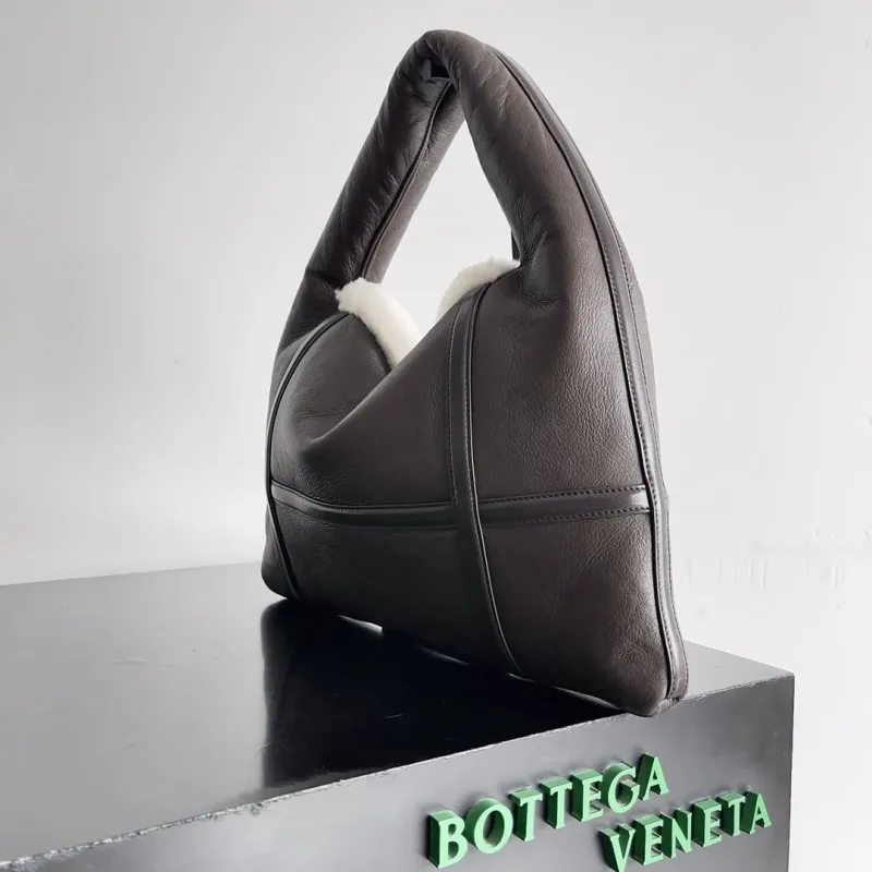 Alternative view of Bottega Veneta Dark Brown Fur Lined Top Handle Bag 181