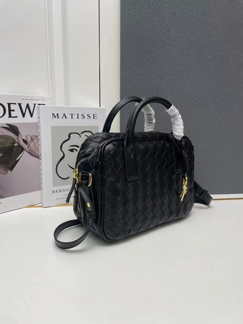 BV Black Woven Top Handle Crossbody Bag S07002 Size 17.5*23.5*9 - Image 3