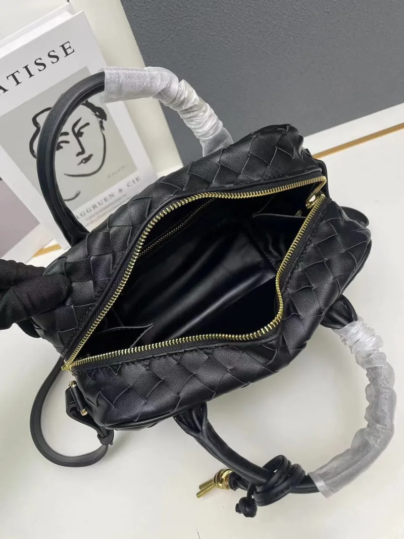 BV Black Woven Top Handle Crossbody Bag S07002 Size 17.5*23.5*9 - Image 8