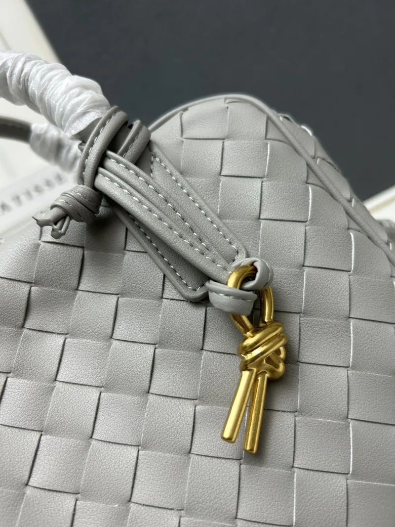 Gray BV Woven Crossbody Top Handle Bag S07002 - Image 5