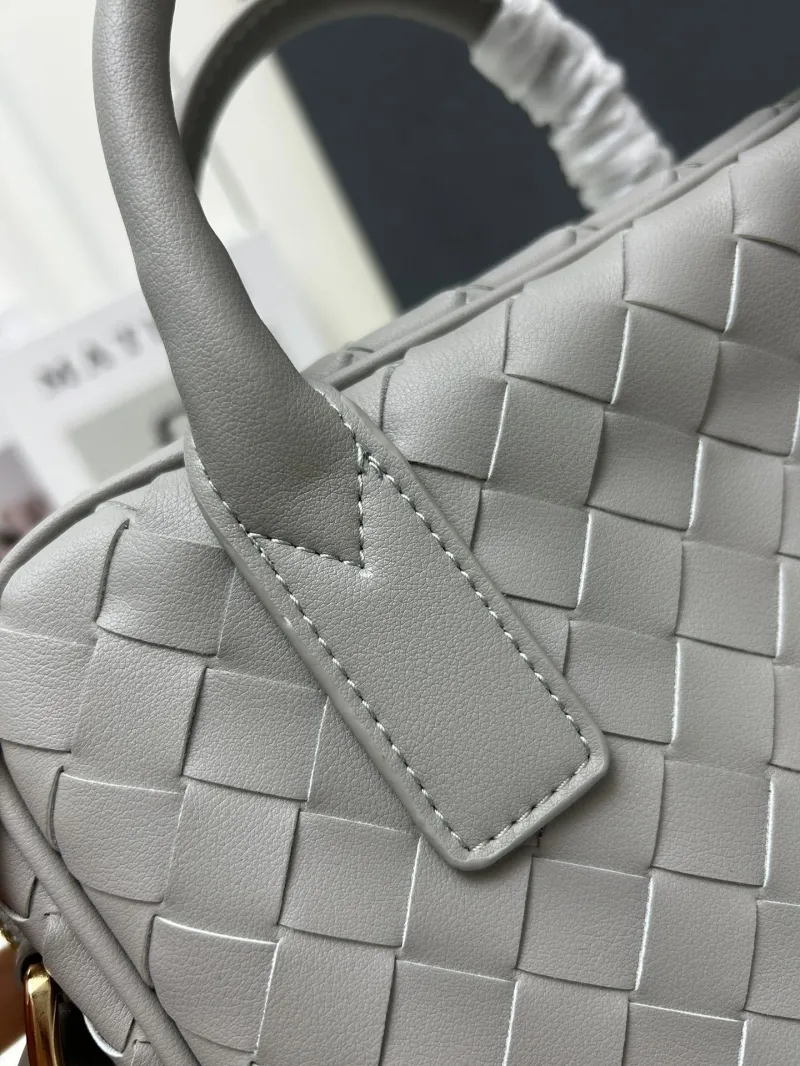 Gray BV Woven Crossbody Top Handle Bag S07002 - Image 6