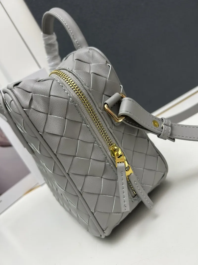 Gray BV Woven Crossbody Top Handle Bag S07002 - Image 7