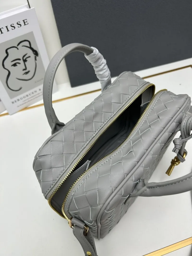 Gray BV Woven Crossbody Top Handle Bag S07002 - Image 8