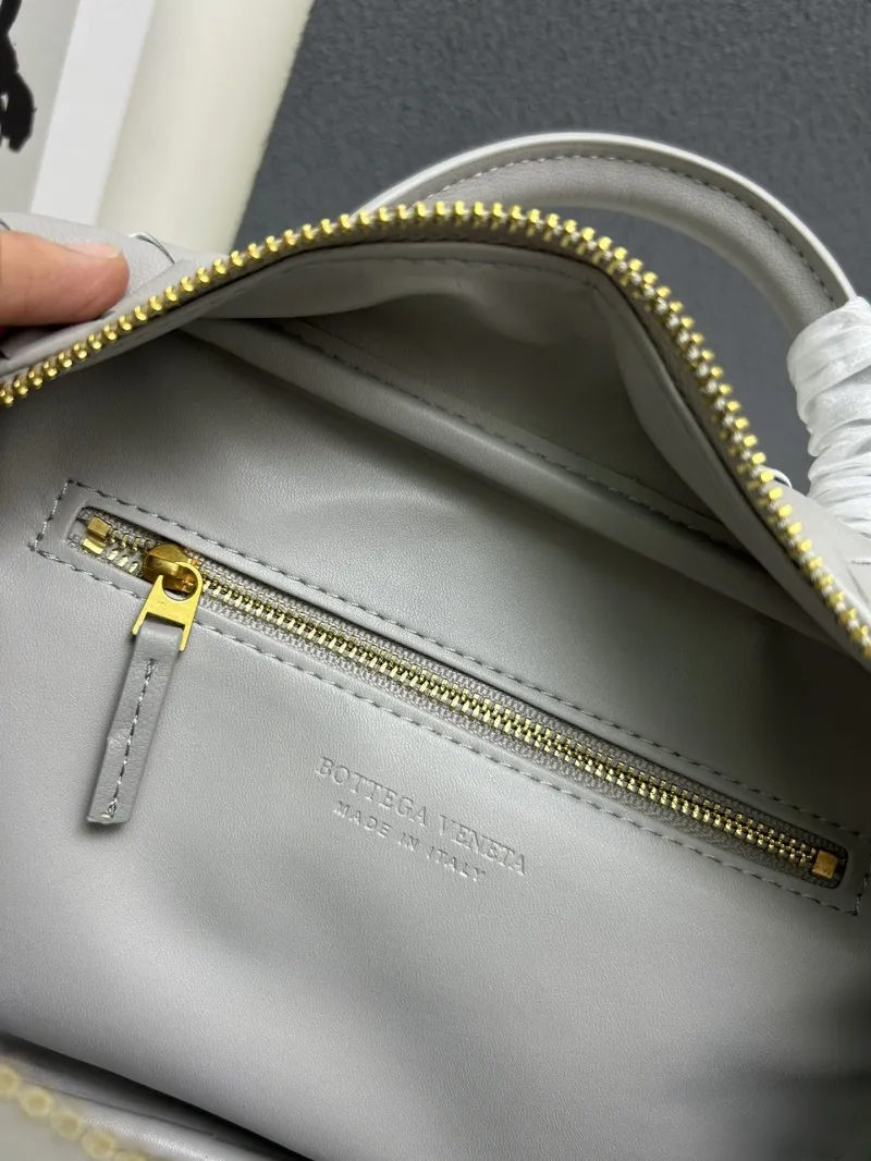Gray BV Woven Crossbody Top Handle Bag S07002 - Image 9