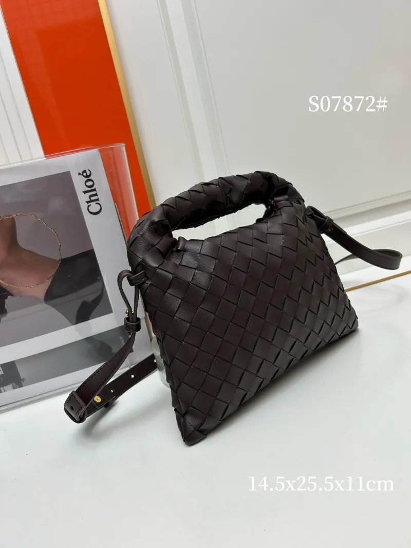 Alternative view of BV Dark Brown Woven Top Handle Crossbody Bag S07872