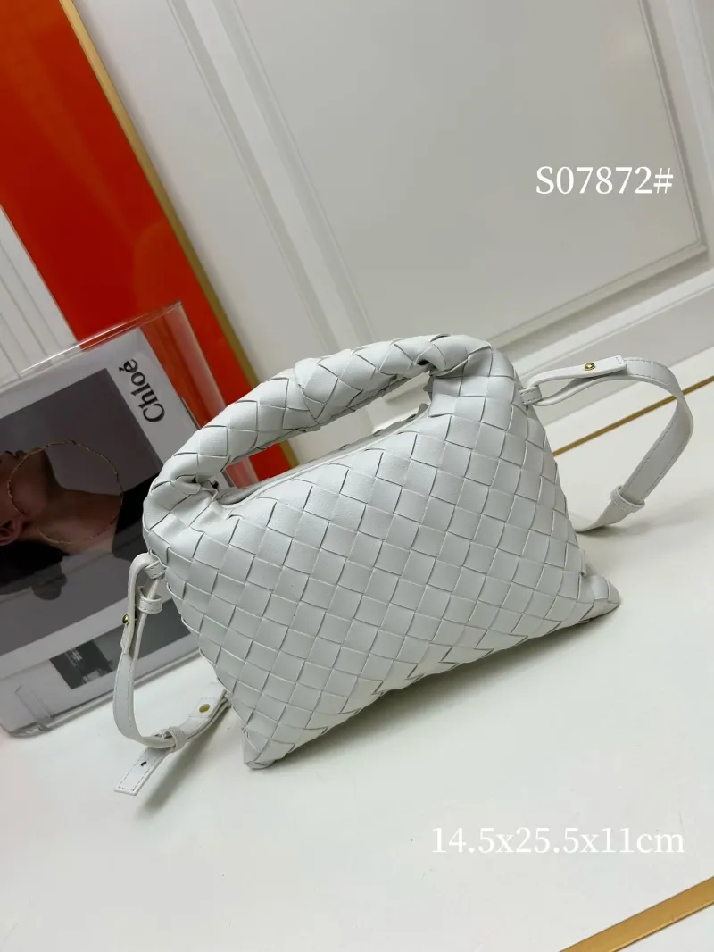 BV White Woven Top Handle Crossbody Bag S07872