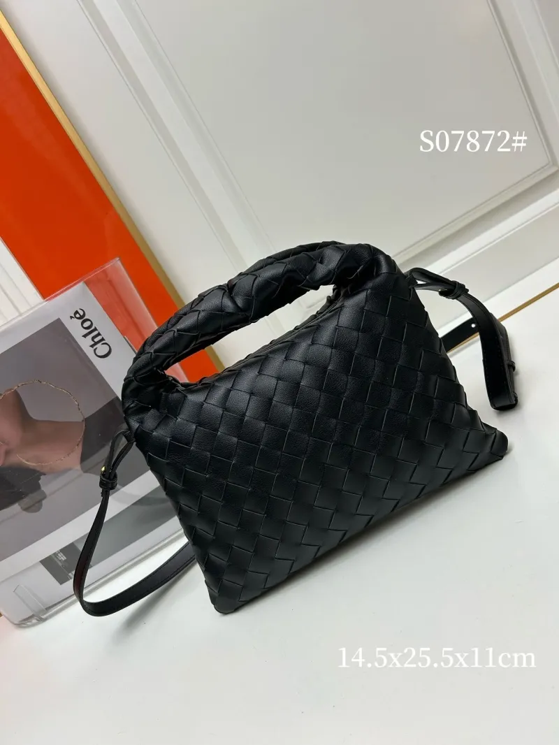 BV Black Woven Top Handle Bag S07872