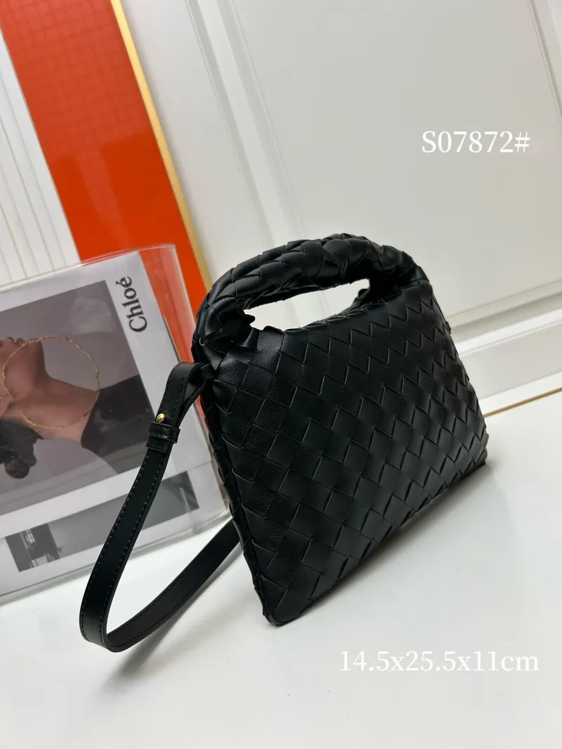 Alternative view of BV Black Woven Top Handle Bag S07872