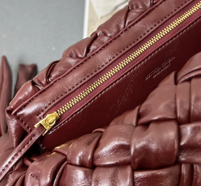 Alternative view of BV Burgundy Woven Leather Shoulder Bag S0985