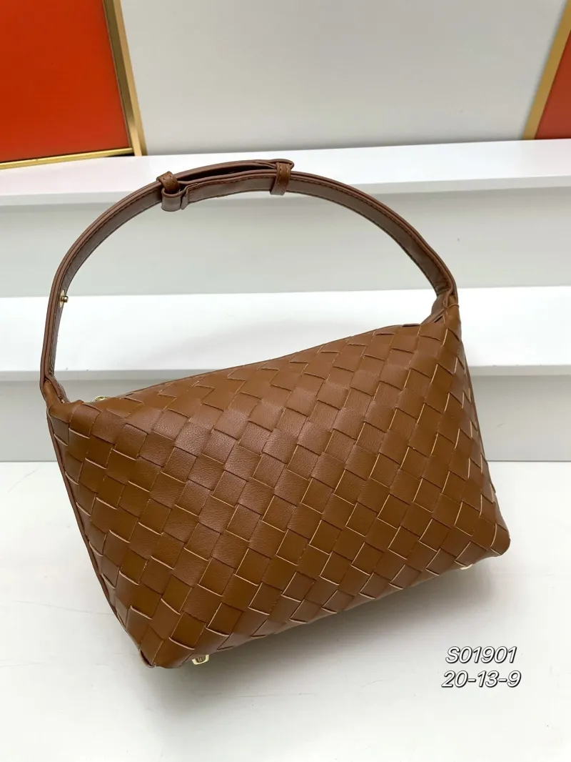 Alternative view of BV Brown Woven Top Handle Bag S01901