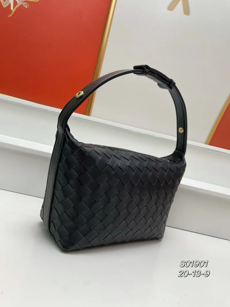 Alternative view of Black BV Woven Top Handle Bag S01901