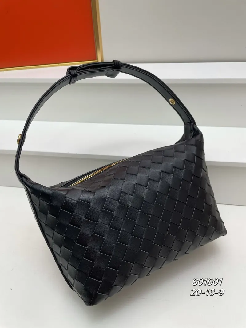 Black BV Woven Top Handle Bag S01901 - Image 3