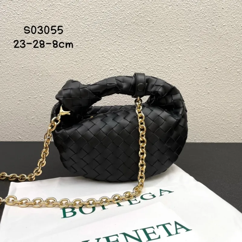 Bottega Veneta Black Woven Top Handle Bag S03055