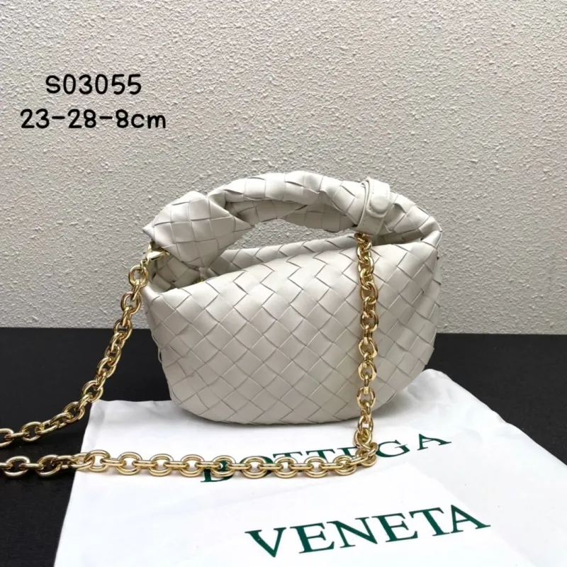 Alternative view of Bottega Veneta White Woven Top Handle Bag S03055