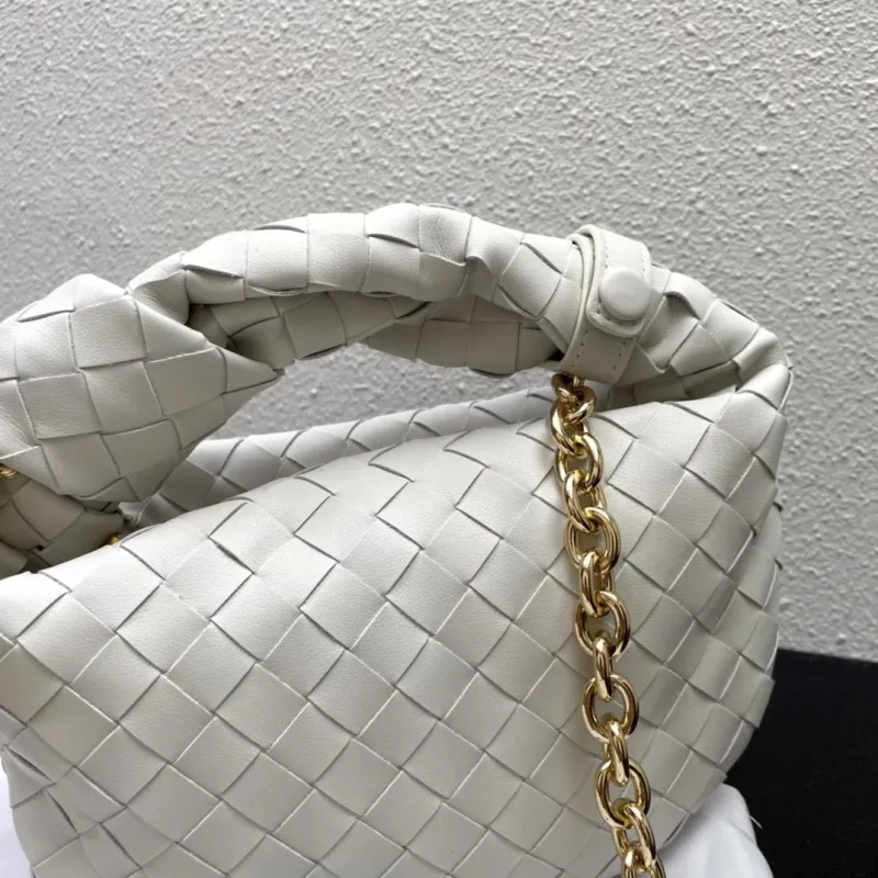Bottega Veneta White Woven Top Handle Bag S03055 - Image 5