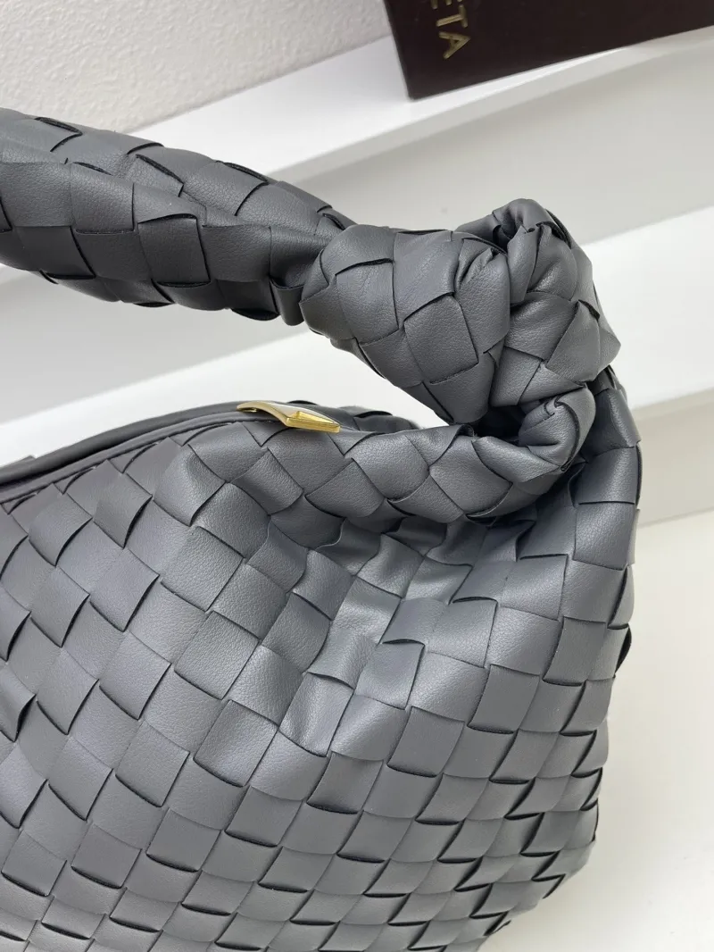 Bottega Dark Gray Woven Top Handle Bag S03055 36cm - Image 4