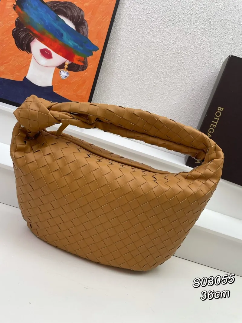 Alternative view of Bottega Woven Top Handle Bag S03055 Tan 36cm