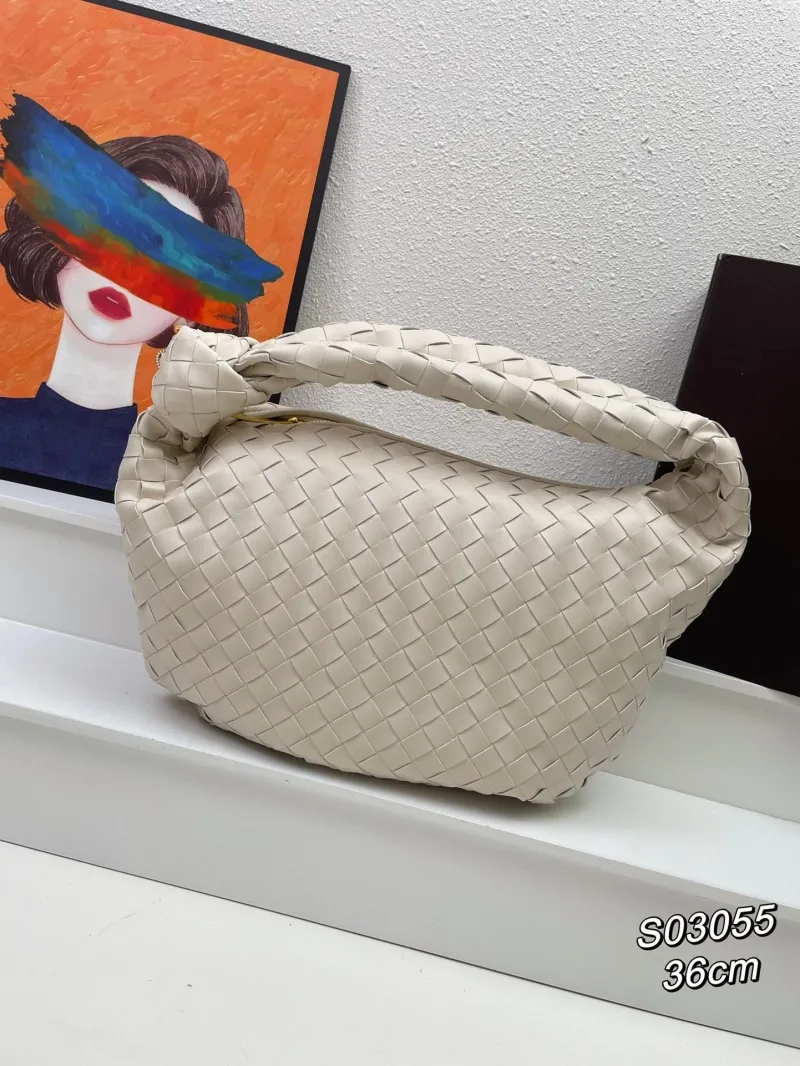 Bottega Veneta Beige Woven Top Handle Bag S03055 36cm