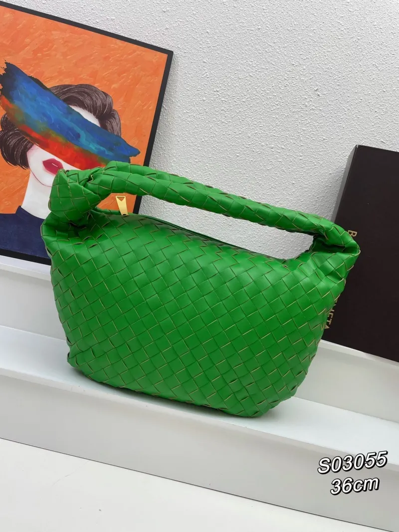 Bottega Veneta Green Woven Top Handle Bag S03055 36cm