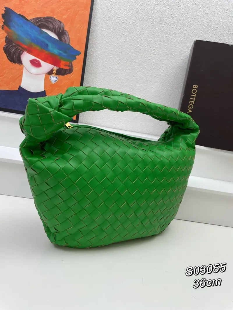 Bottega Veneta Green Woven Top Handle Bag S03055 36cm - Image 3