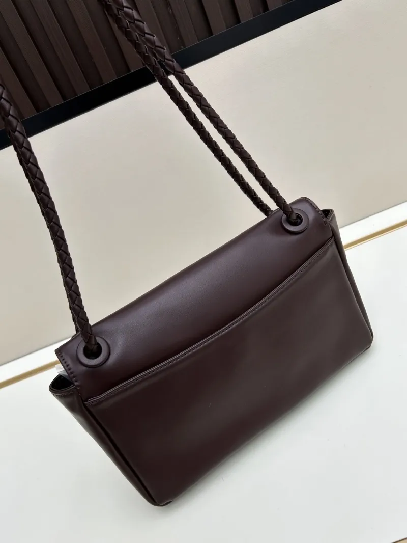 BV Dark Brown Leather Top Handle Bag 223