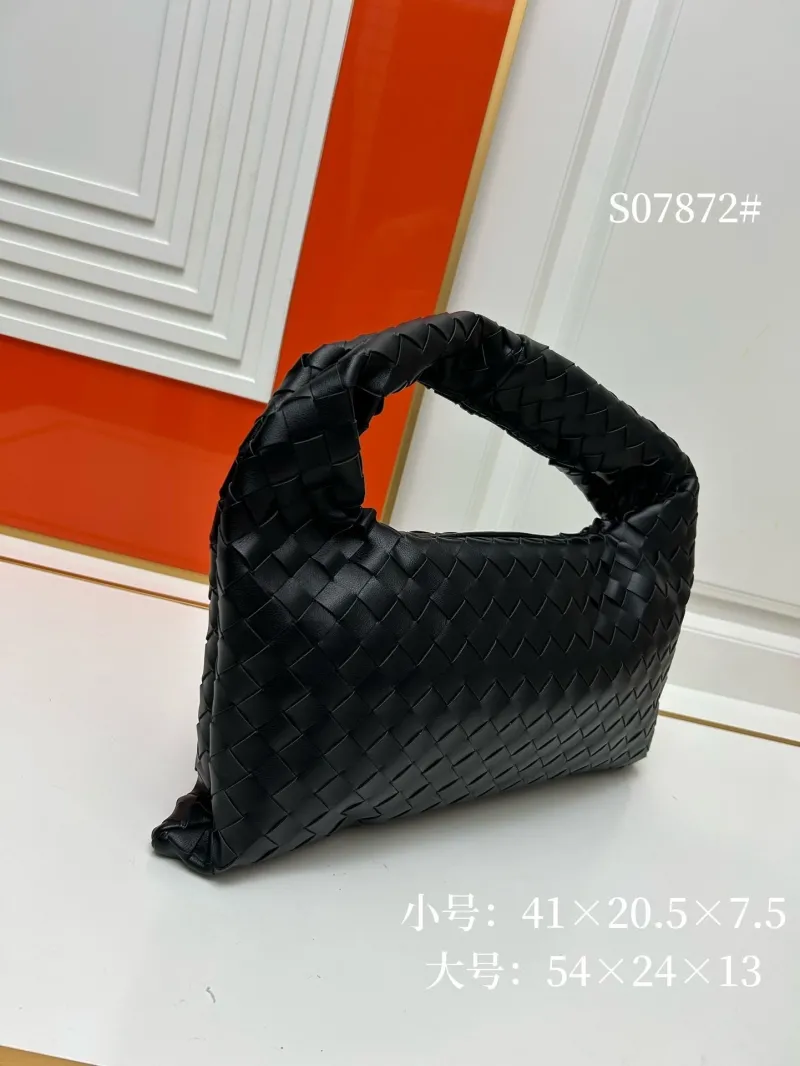 Alternative view of BV Black Woven Top Handle Bag S07872