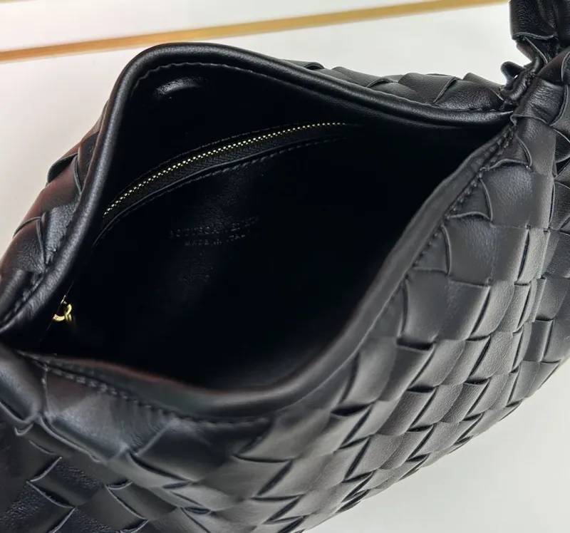 BV Black Woven Top Handle Bag S07872 - Image 7