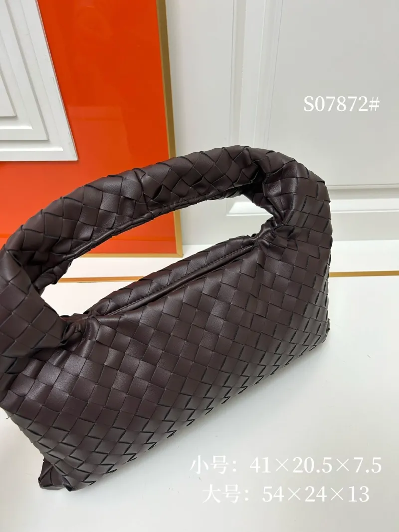 Alternative view of BV Dark Brown Woven Top Handle Bag S07872
