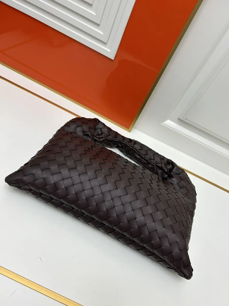 BV Dark Brown Woven Top Handle Bag S07872 - Image 4