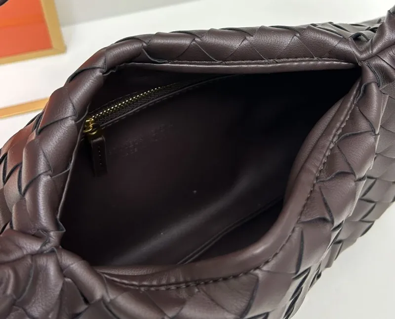 BV Dark Brown Woven Top Handle Bag S07872 - Image 7