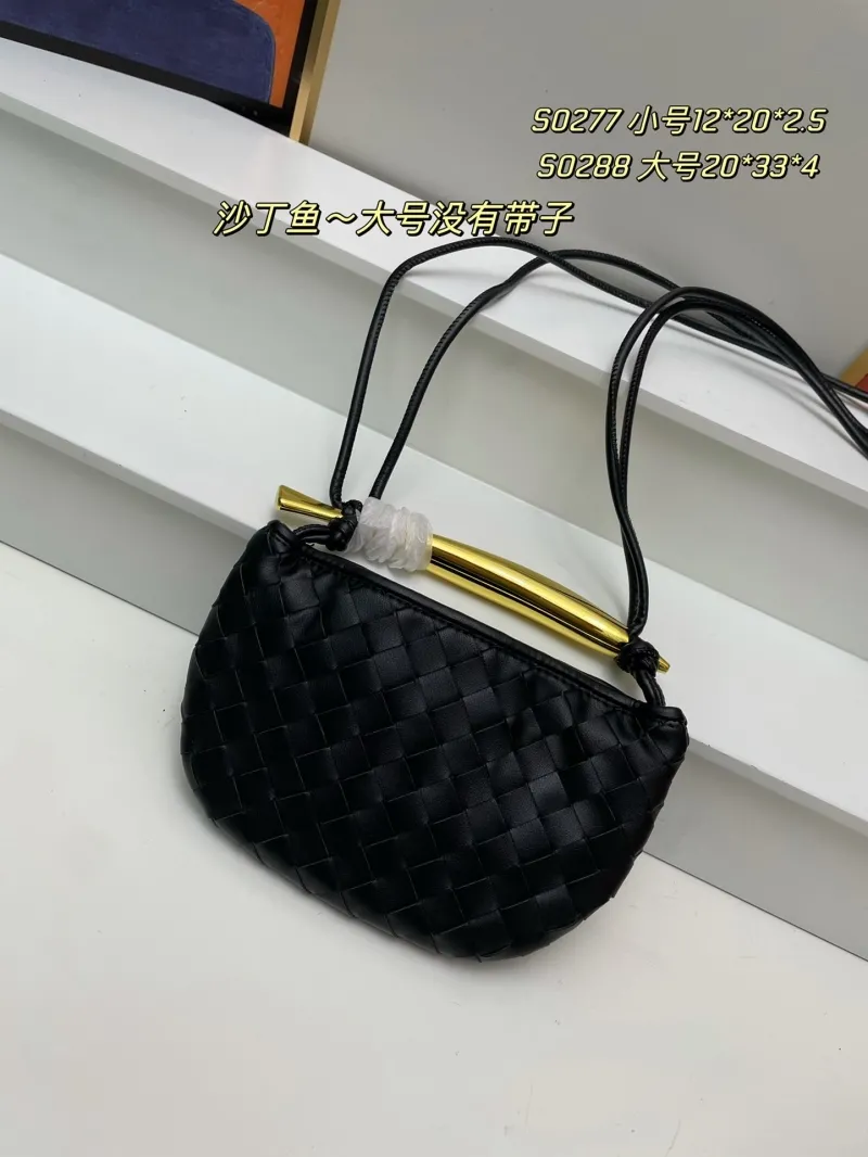 Black Woven Small Top Handle Crossbody Bag S0277 - Image 3