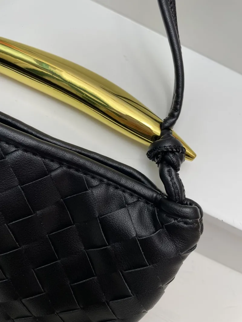 Black Woven Small Top Handle Crossbody Bag S0277 - Image 4
