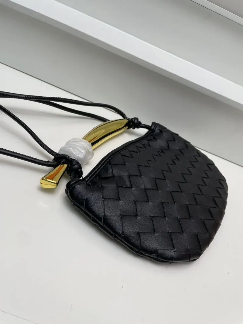 Black Woven Small Top Handle Crossbody Bag S0277 - Image 5