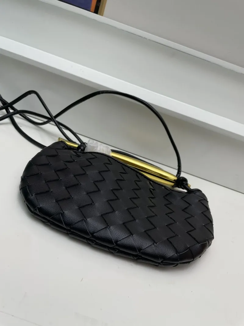 Black Woven Small Top Handle Crossbody Bag S0277 - Image 6
