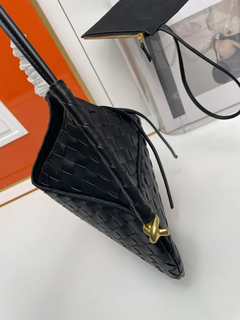 BV Black Woven Top Handle Bag S06006-1 - Image 4