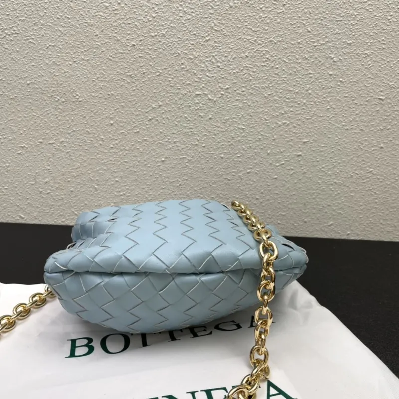 Bottega Veneta S03055 Light Blue Woven Top Handle Bag - Image 7