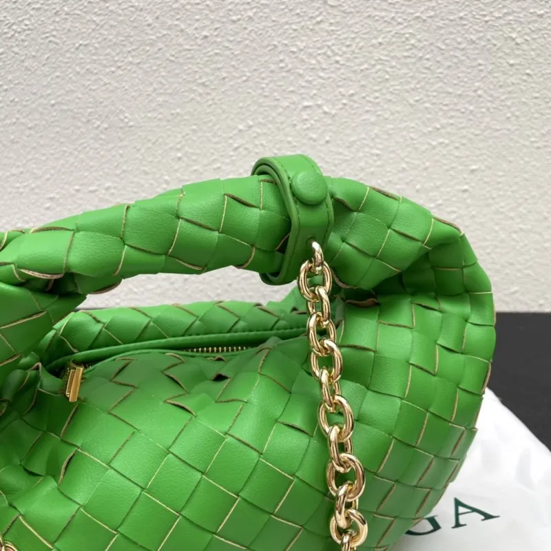 Bottega Veneta Green Woven Top Handle Bag S03055 - Image 4