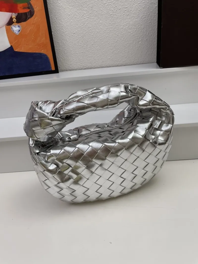 BV Silver Woven Top Handle Bag S03055 - Image 5
