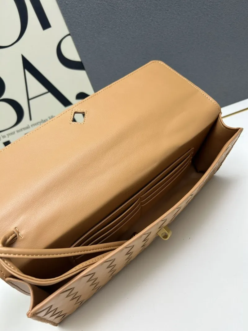 BV Tan Long Top Handle Clutch Bag S06335-1 - Image 8