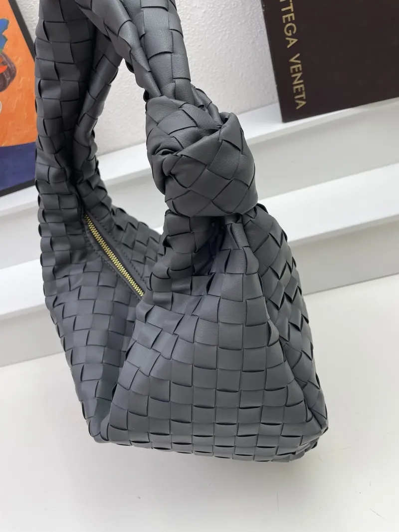 Bottega Dark Gray Woven Top Handle Bag S03055 36cm - Image 6