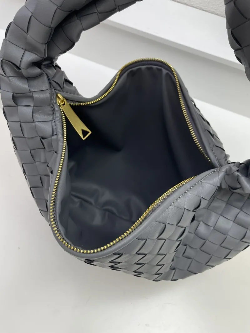 Bottega Dark Gray Woven Top Handle Bag S03055 36cm - Image 8
